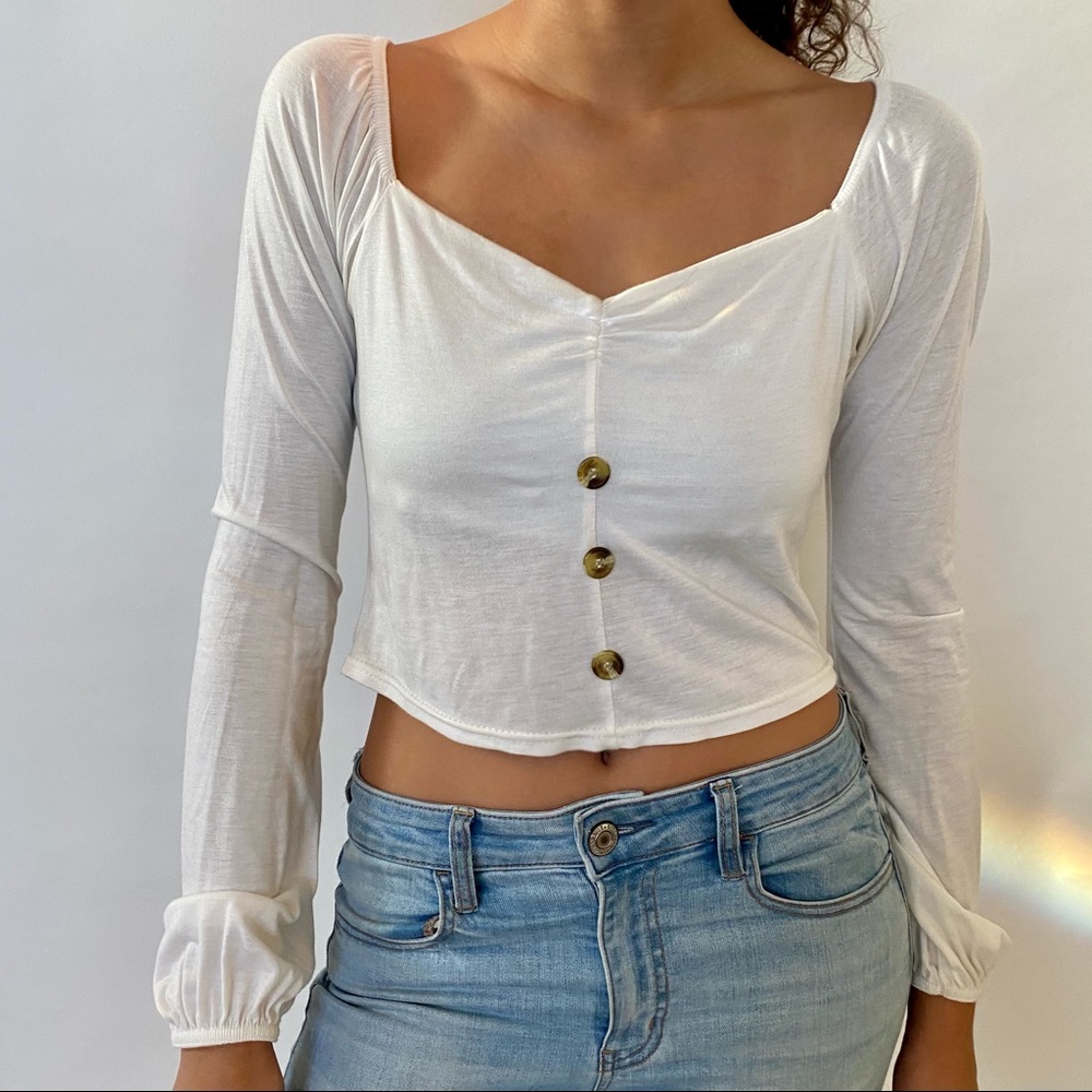 Nasty Gal white crop top